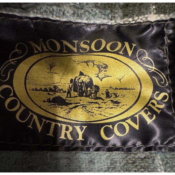 VTG 80s Monsoon Country Cover Scotch Plaid Lined L Barn Coat Jacket Made In UK - Picture 2 of 11